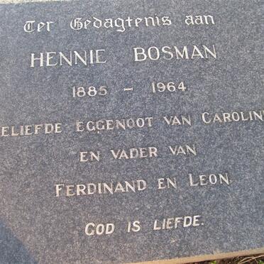 BOSMAN Hennie 1885-1964