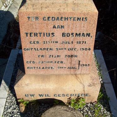 BOSMAN Tertius 1871-1904 :: BOSMAN son 1903-1903