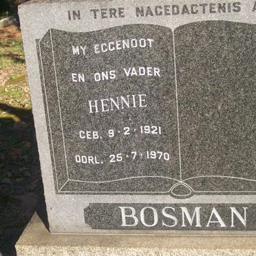BOSMAN Hennie 1921-1970