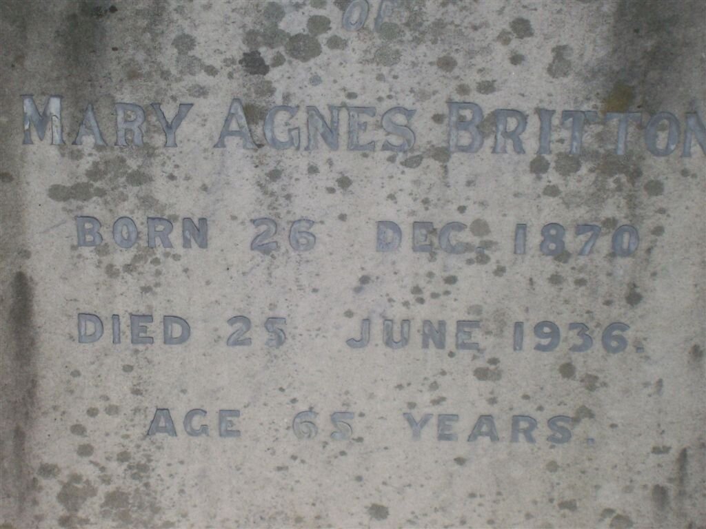 BRITTON Mary Agnes 1870-1936