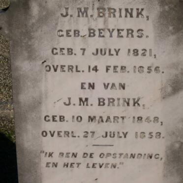 BRINK J.M. nee BEYERS 1821-1856 :: BRINK J.M. 1848-1858
