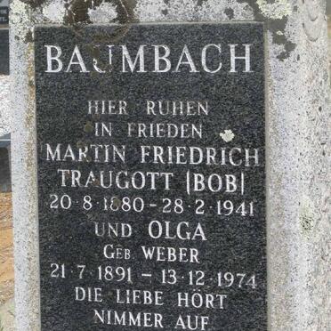 BAJMBACH Martin Friedrich Traugott 1880-1941 &amp; Olga WEBER 1891-1974