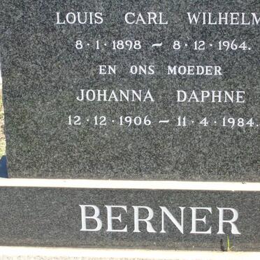 BERNER Louis Carl Wilhelm 1898-1964 &amp; Johanna Daphne 1906-1984