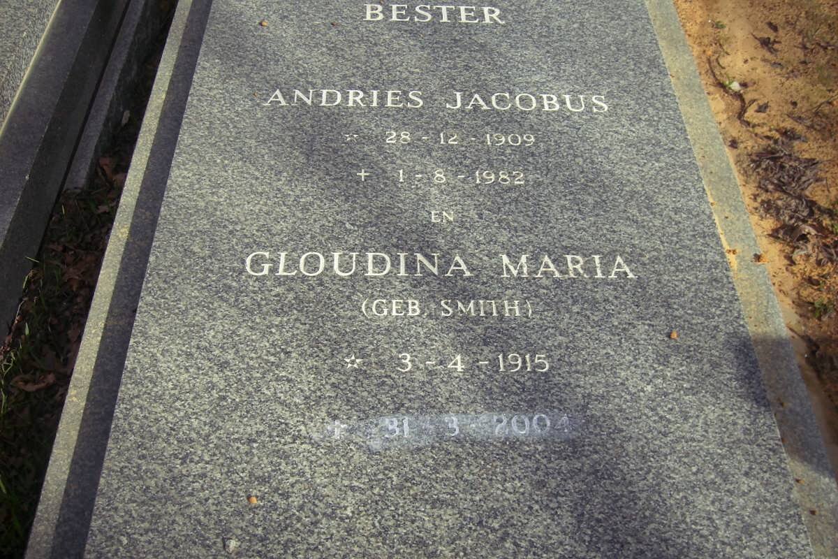 BESTER Andries Jacobus 1909-1982 &amp; Gloudina Maria SMITH 1915-2004