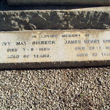 BIRBECK James Henry -1975 &amp; Ivy May -1965