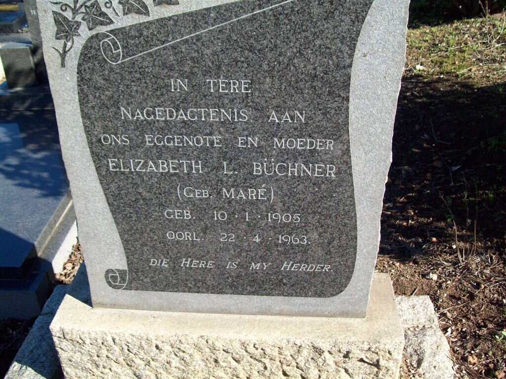 BUCHNER Elizabeth L. nee MARE 1905-1963