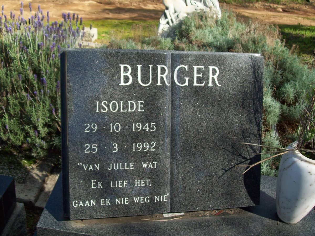 BURGER Isolde 1945-1992
