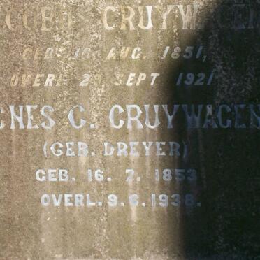 CRUYWAGEN Jacobus 1851-1921 &amp; Agnes C. DREYER 1853-1938