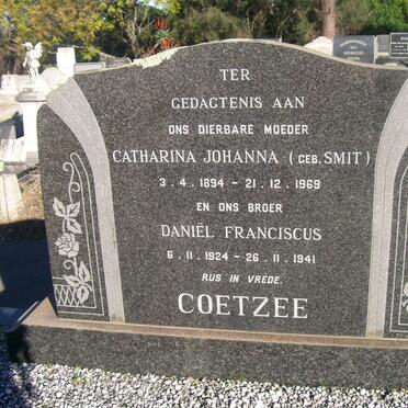 COETZEE Catharina Johanna nee SMIT 1894-1969 :: COETZEE Daniel Franciscus 1924-1941