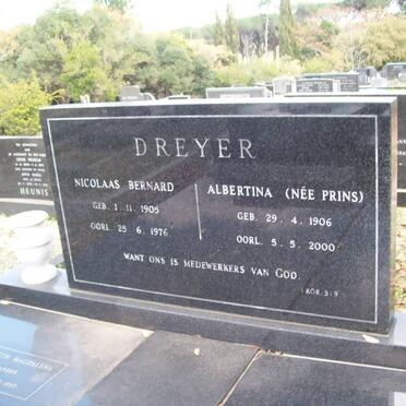 DREYER Nicolaas Bernard 1905-1976 &amp; Albertina PRINS 1906-2000 :: DREYER Elizabeth Magdalena nee  STANDER 1938-1997
