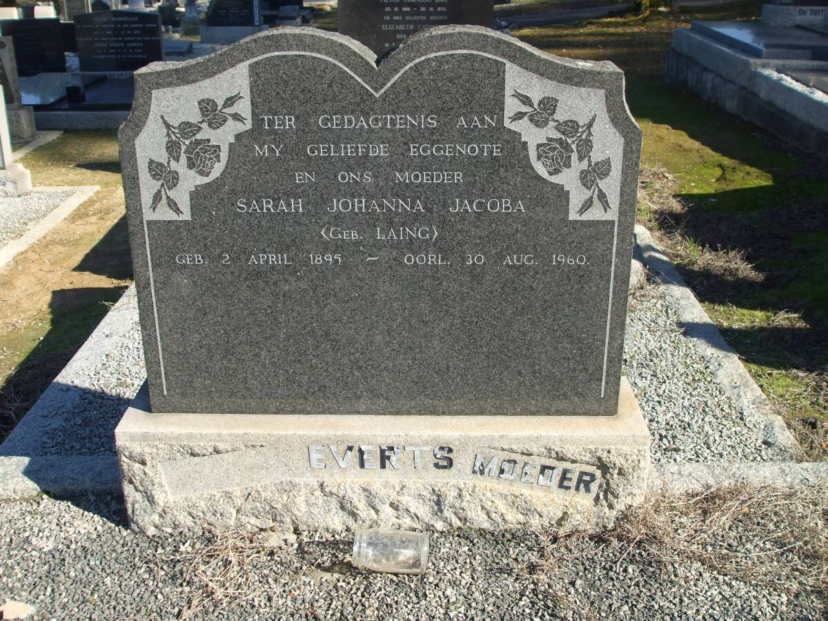 EVERTS Sarah Johanna Jacoba nee LAING 1895-1960