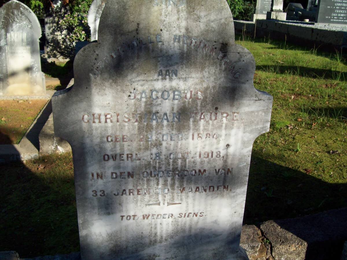 FAURE Jacobus Christiaan 1884-1918