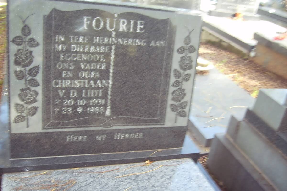 FOURIE Christiaan v.d. Lidt 1931-1988