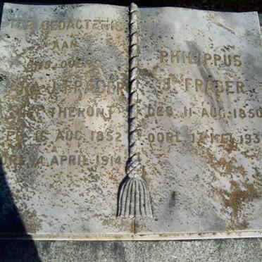 FRASER Philippus J. 1850-1931 &amp; Sara J. THERON 1852-1914