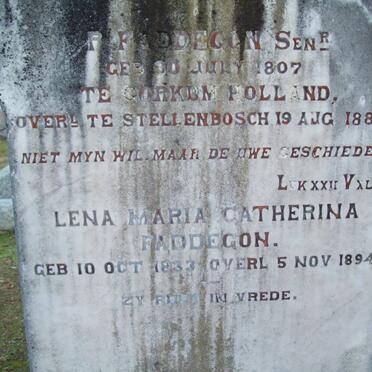 FADDEGON P.F. 1807-1889 :: FADDEGON Lena Maria 1833-1894