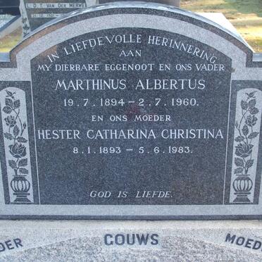 GOUWS Marthinus Albertus 1894-1960 &amp; Hester Catharina Christina 1893-1983