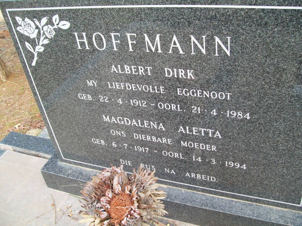HOFFMANN Albert Dirk 1912-1984 &amp; Magdalena Aletta 1917-1994