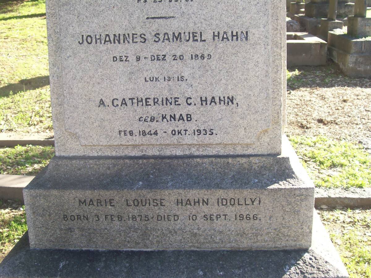 HAHN Marie Louise 1875-1966