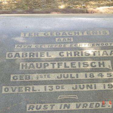 HAUPTFLEISCH Gabriel Christiaan 1845-1918