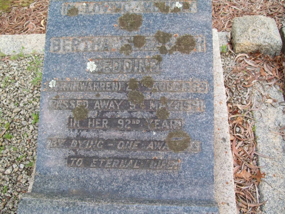 HEDDING Bertha Elizabeth nee WARREN 1869-1961