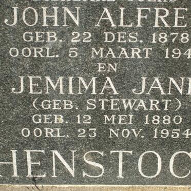 HENSTOCK John Alfred 1878-1944 &amp; Jemima Jane STEWART 1880-1954
