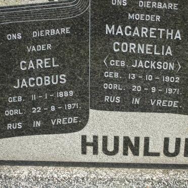 HUNLUN Carel Jacobus 1889-1971 &amp; Margaretha Cornelia JACKSON 1902-1971
