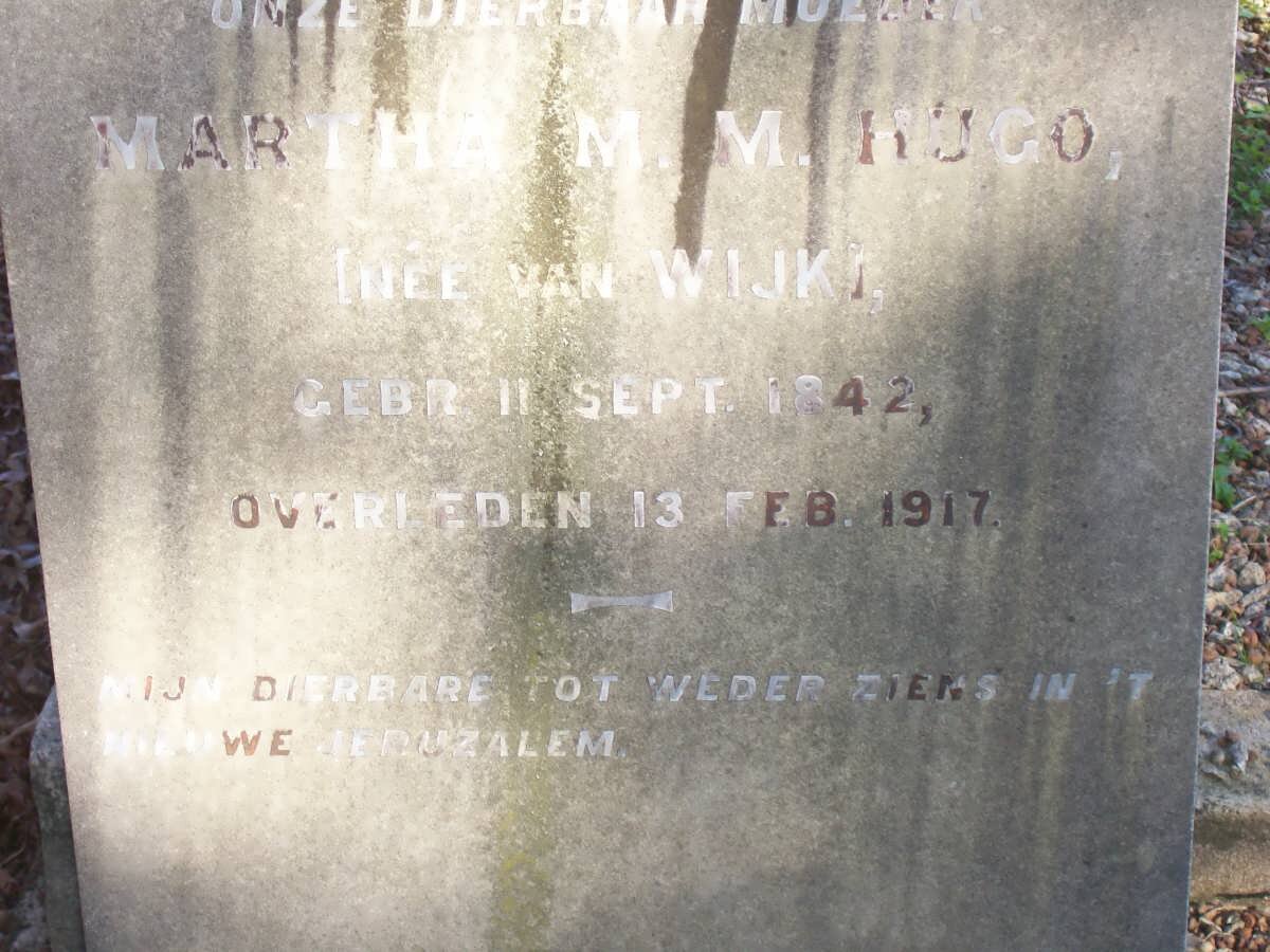 HUGO Martha M. nee VAN WIJK 1842-1917