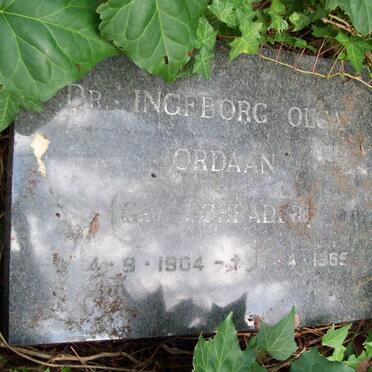JORDAAN Ingeborg Olga nee SCHRADER 1904-1965