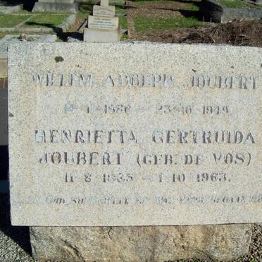 JOUBERT Willem Adolph 1886-1949 &amp; Henrietta Gertruida DE VOS 1885-1963