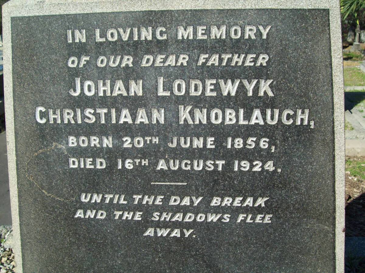 KNOBLAUCH Johan Lodewyk Christiaan 1856-1924