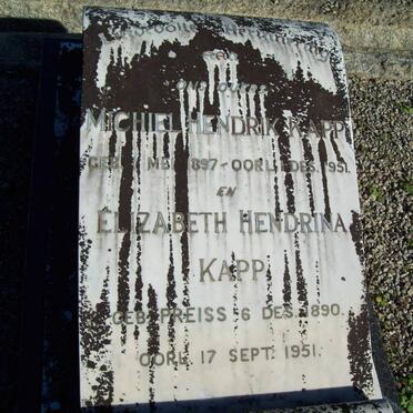 KAPP Michiel Hendrik 1897-1951 &amp; Elizabeth Hendrina PREISS 1890-1951