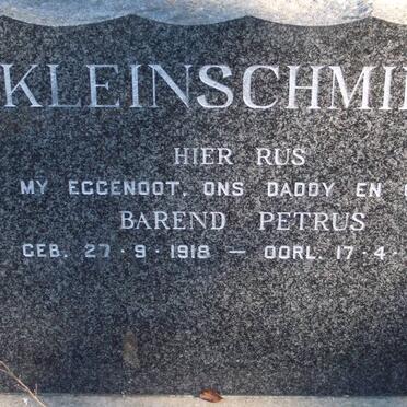 KLEINSCHMIDT Barend Petrus 1918-1968