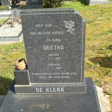 KLERK Grietha, de 1910-1997