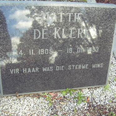 KLERK Mattie, de 1905-1953