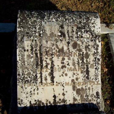 KLERK Elizabeth, de nee BOSMAN -1933