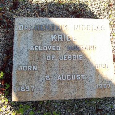KRIGE Hendrik Nicolas 1897-1967