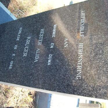 KRUGER Hester Alida -1966