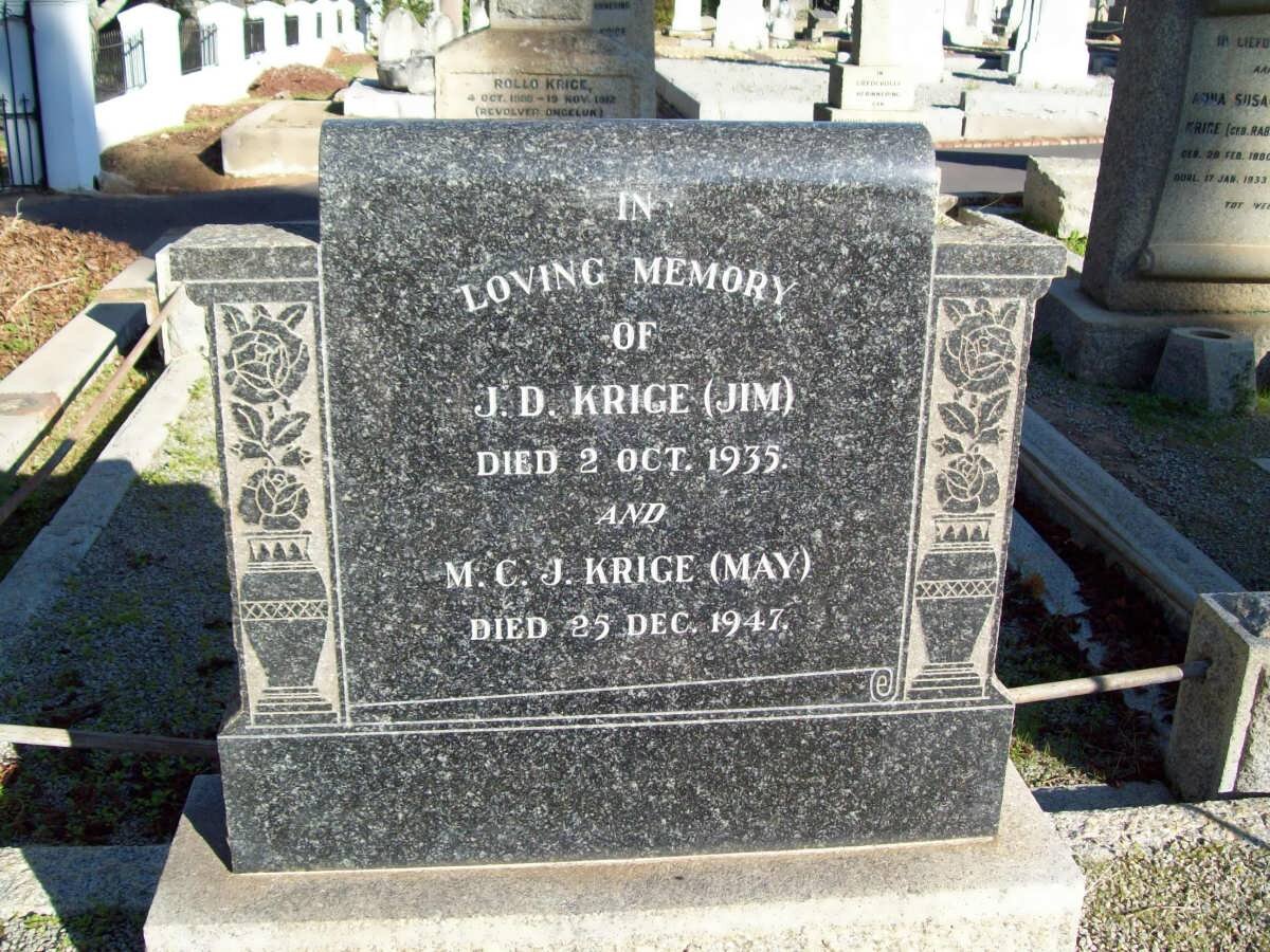 KRIGE J.D. -1935 &amp; M.C.J. -1947
