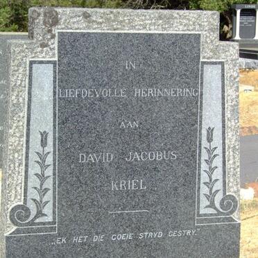 KRIEL David Jacobus