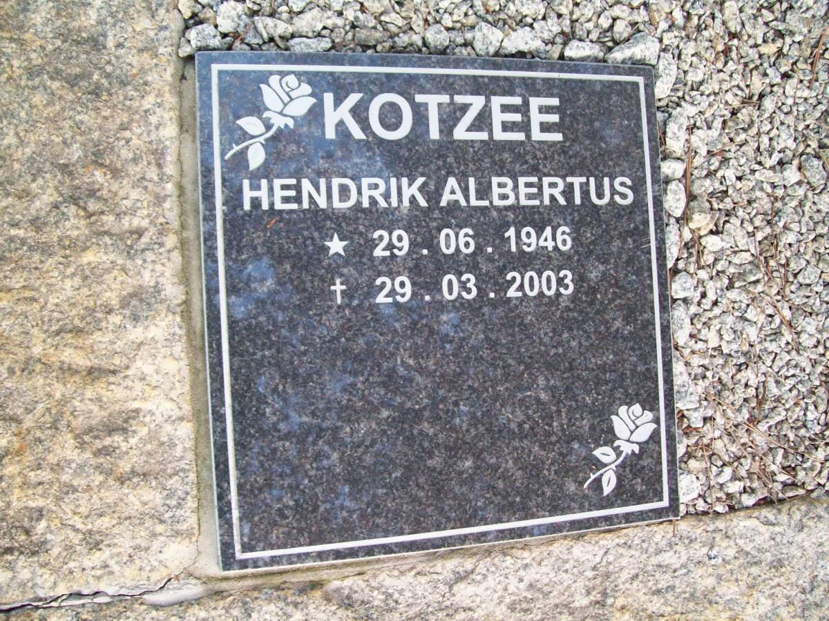 KOTZEE Hendrik Albertus 1946-2003