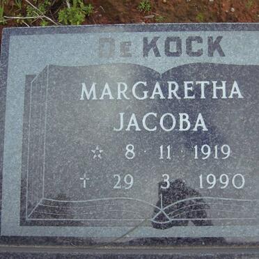 KOCK Margaretha Jacoba, de 1919-1990