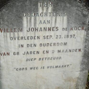 KOCK Willem Johannes, de -1897