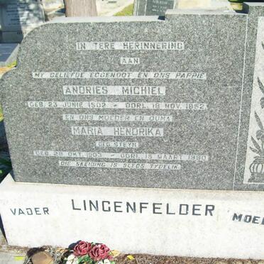LINGENFELDER Andries Michiel 1902-1952 &amp; Maria Hendrika STEYN 1903-1990