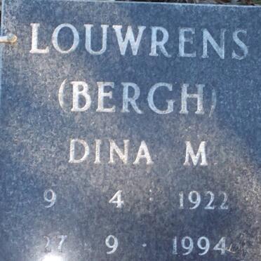 LOUWRENS Dina M. nee BERGH 1922-1994