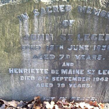 LEGER John, St -1938 &amp; Henriette de Maine -1942