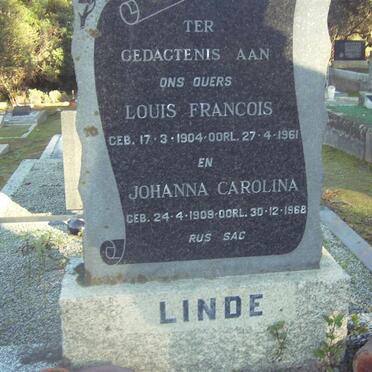 LINDE Louis Francois 1904-1961  &amp; Johanna Carolina 1909-1986