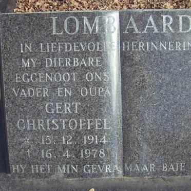 LOMBAARD Gert Christoffel 1914-1978