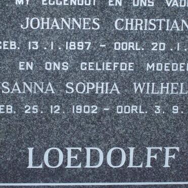 LOEDOLFF Johannes Christian 1897-1968 &amp; Susanna Sophia Wilhelmina 1902-1986
