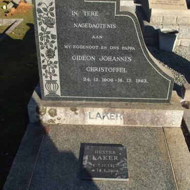 LAKER Gideon Johannes 1906-1963 &amp; Hester 1917-2004