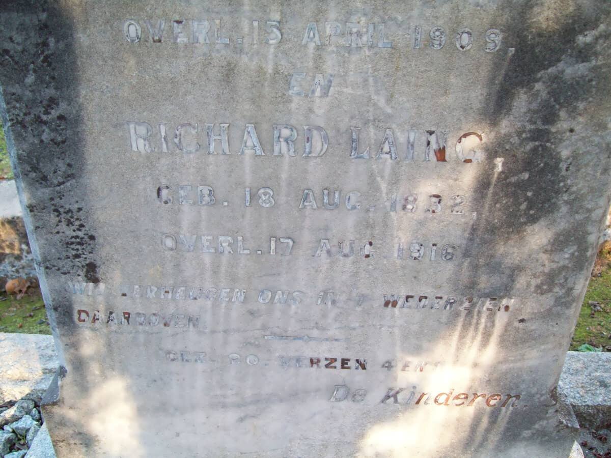 LAING Richard 1832-1918 &amp; Gesina LAUBSCHER 1833-1909